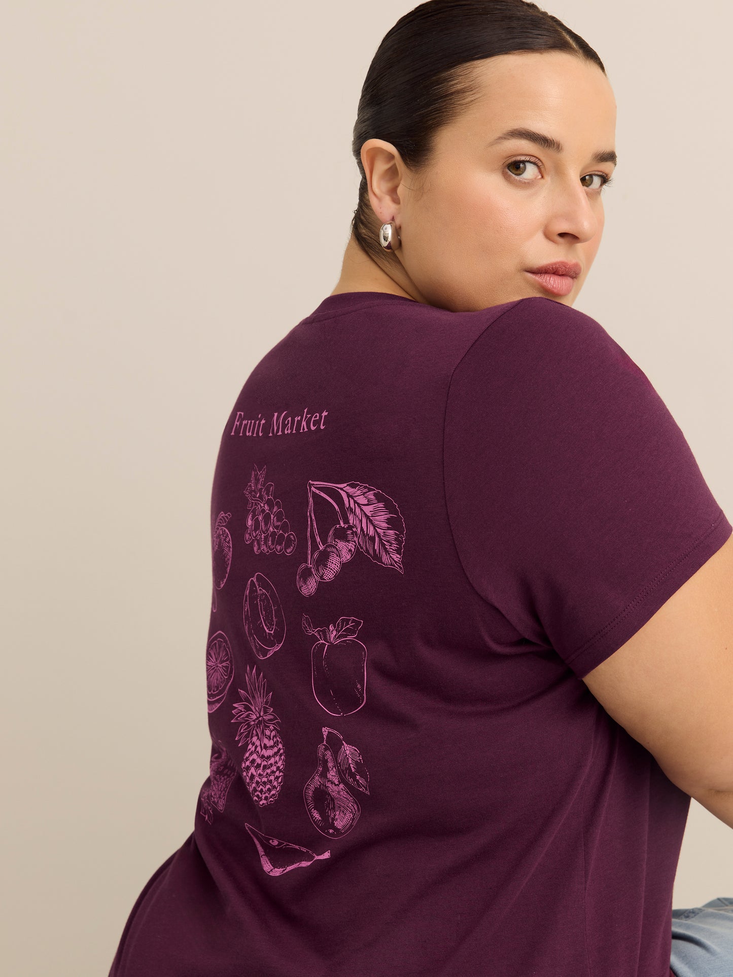 Haut à col rond et manches courtes