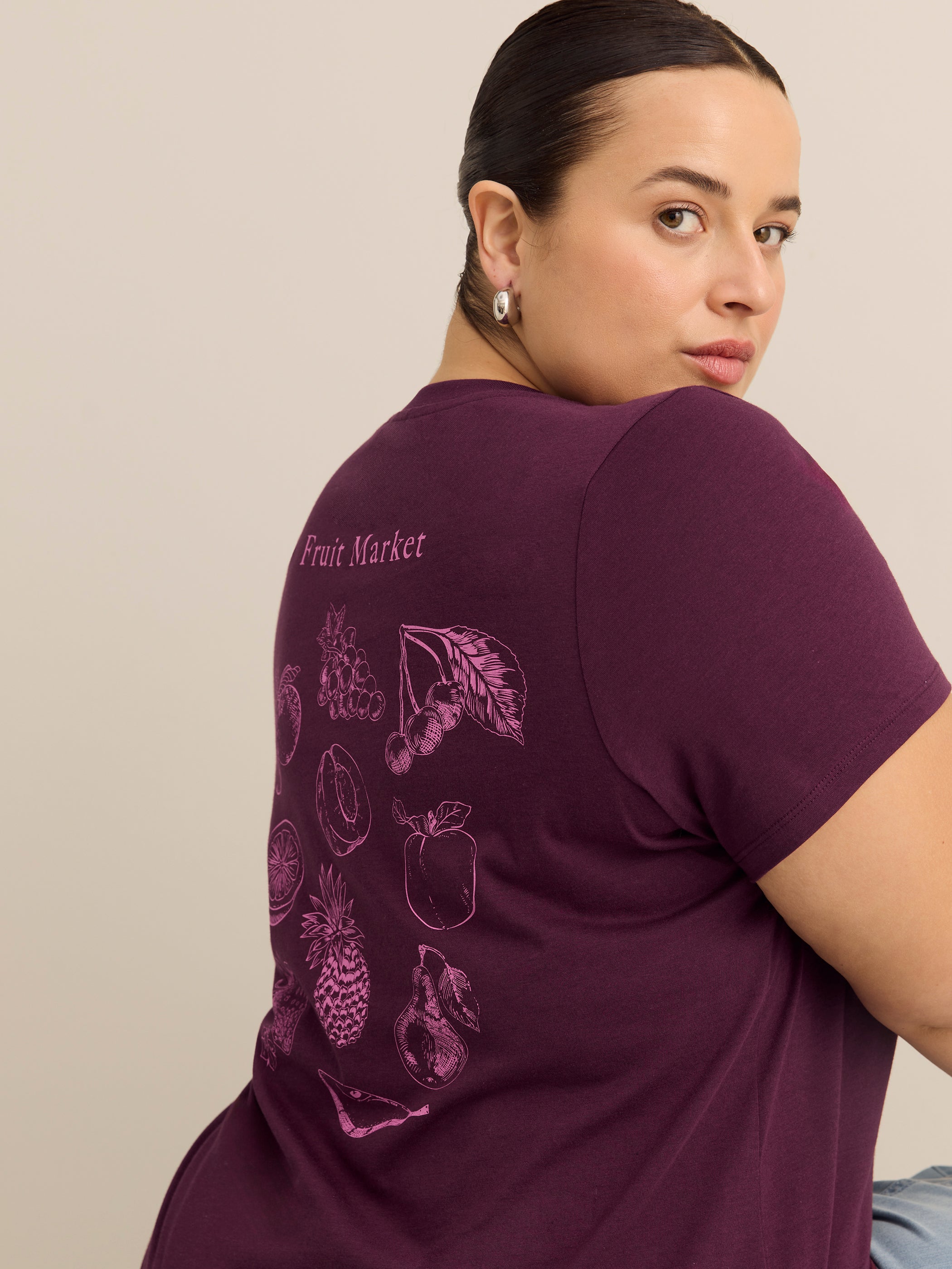 Crewneck Short-Sleeve Knit Top