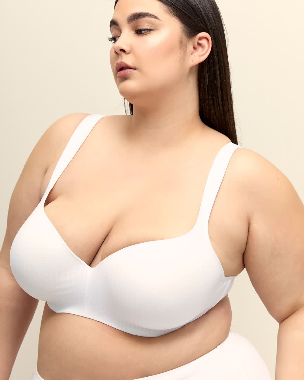 Underwire White Textured Microfibre T-Shirt Bra - ti Voglio
