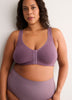 Wireless Heather Plum Front-Closure Cotton Bra - tiVOGLIO