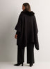 Black Cape with Faux-Fur Collar