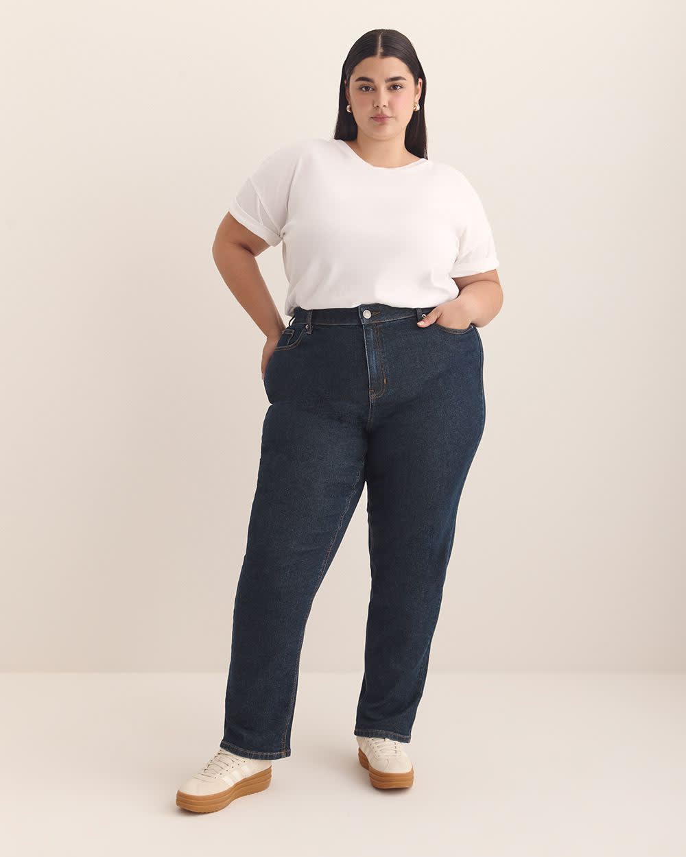 Petite, Curvy-Fit Straight-Leg Jean - d/C JEANS