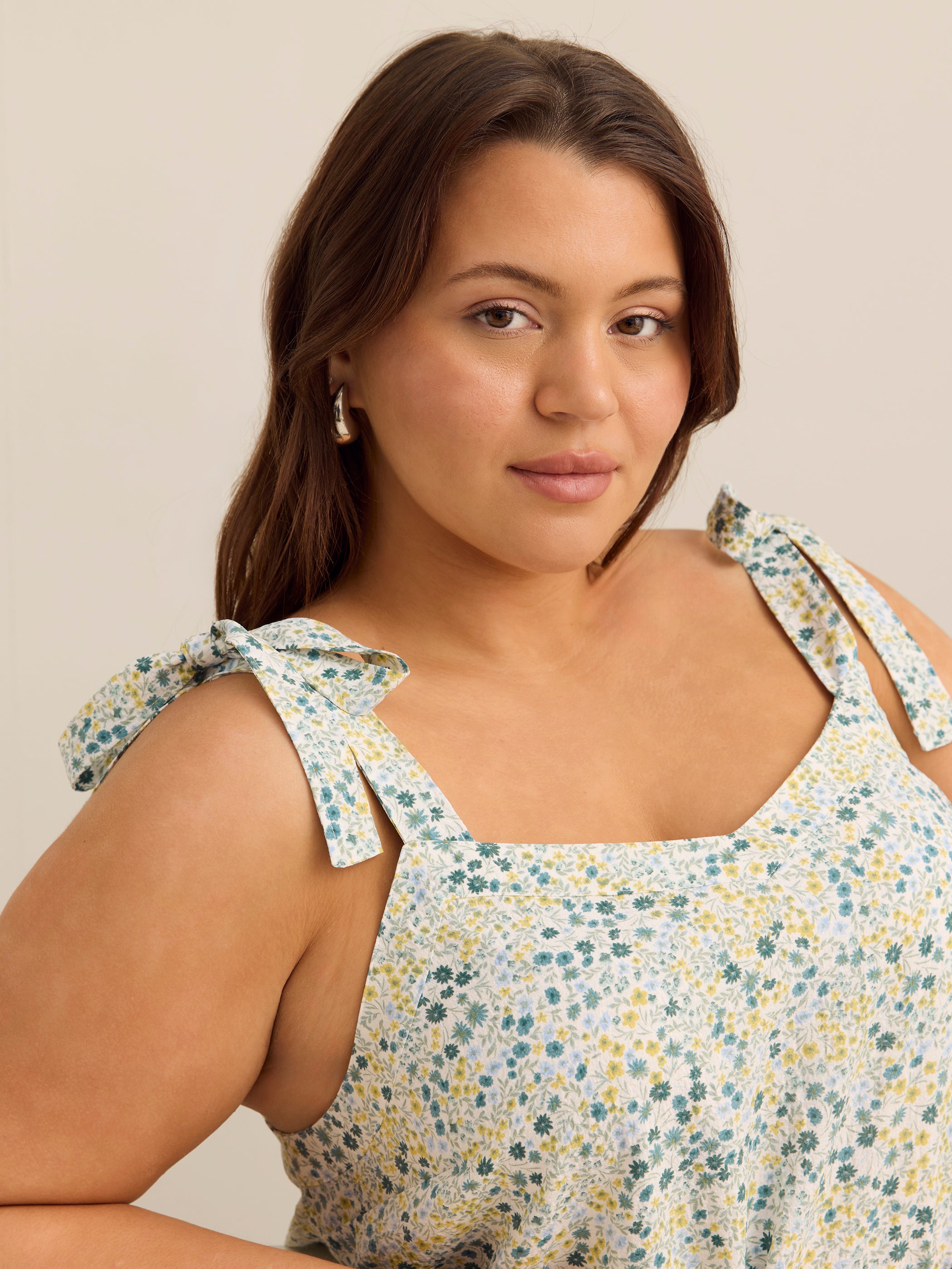 Addition Elle Loose Bubble-Hem Cami Plus Size Women's Top