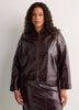 Short Faux Croco Leather Jacket