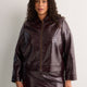 Short Faux Croco Leather Jacket