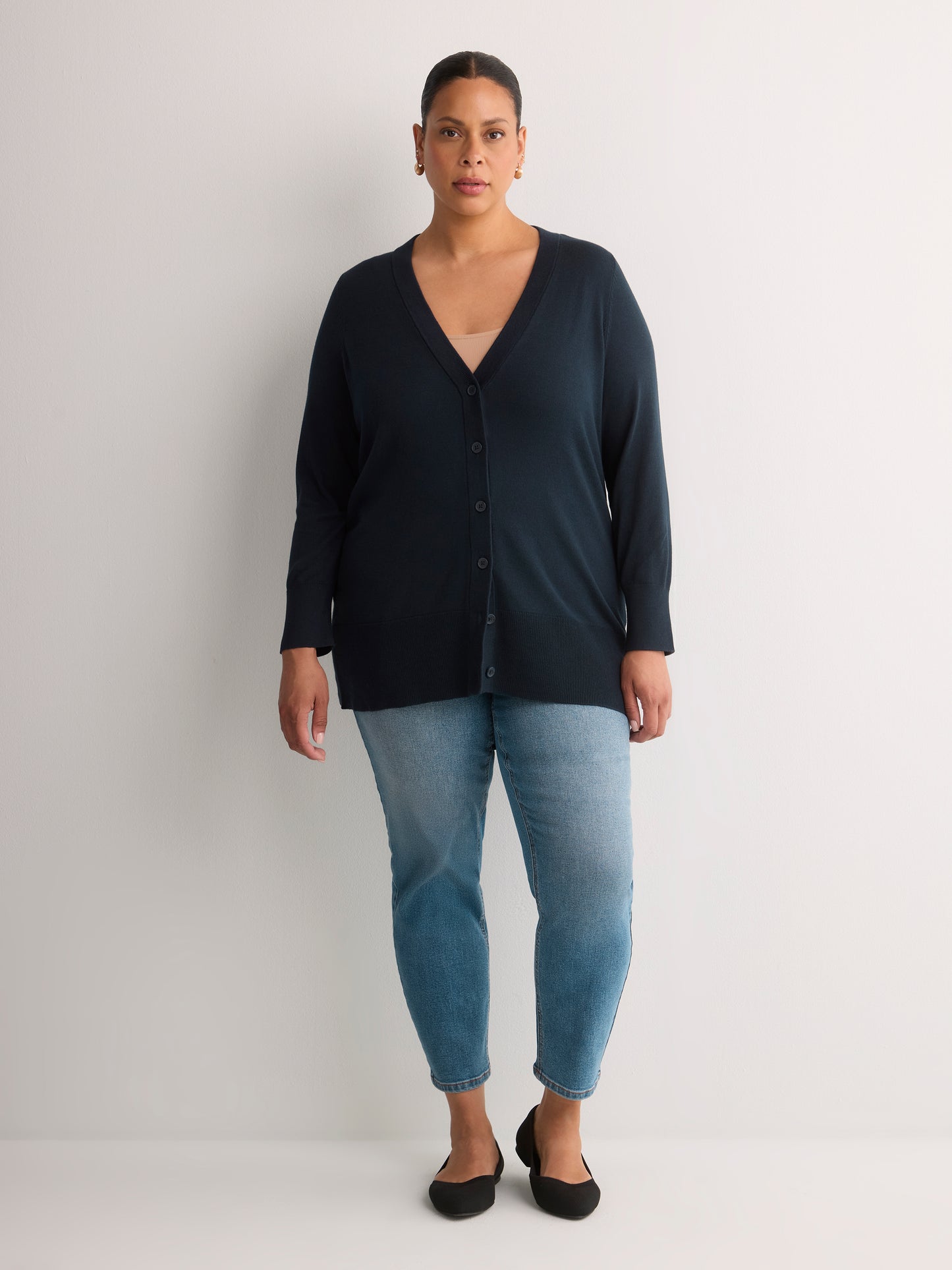 Responsible, Cotton-Blend Tunic Cardigan