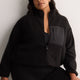 Black Short Polar Fleece Jacket with Contrast Trim - Active Zone