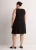 Responsible, Ribbed Sleeveless Boat Neck Swing Dress