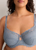Blue T-Cup Unlined Underwire Lace Bra - Déesse Collection