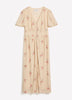 V-Neck Buttoned-Down Midi Dress with Flutter Sleeves - Addition Elle