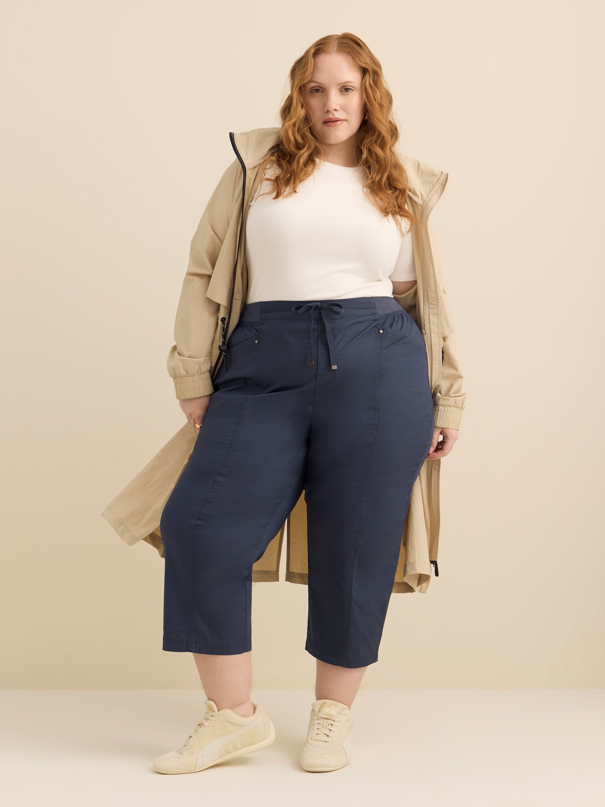 Solid Capri with Adjustable Waistband