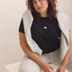Black Short-Sleeve Crewneck Tee with Small Logo - adidas