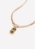 Short Golden Chain with Leopard-Print Pendant