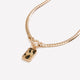 Short Golden Chain with Leopard-Print Pendant