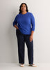 Boyfriend-Fit Long-Sleeve Rib Knit Tee