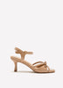Extra Wide Width, Faux Leather Kitten-Heel Sandal with Bow