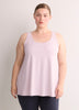 Textured Striped Swing Tank Top with Racerback Fooler - Active Zone
