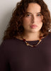 Short Golden Necklace with Large Beads