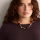 Short Golden Necklace with Large Beads