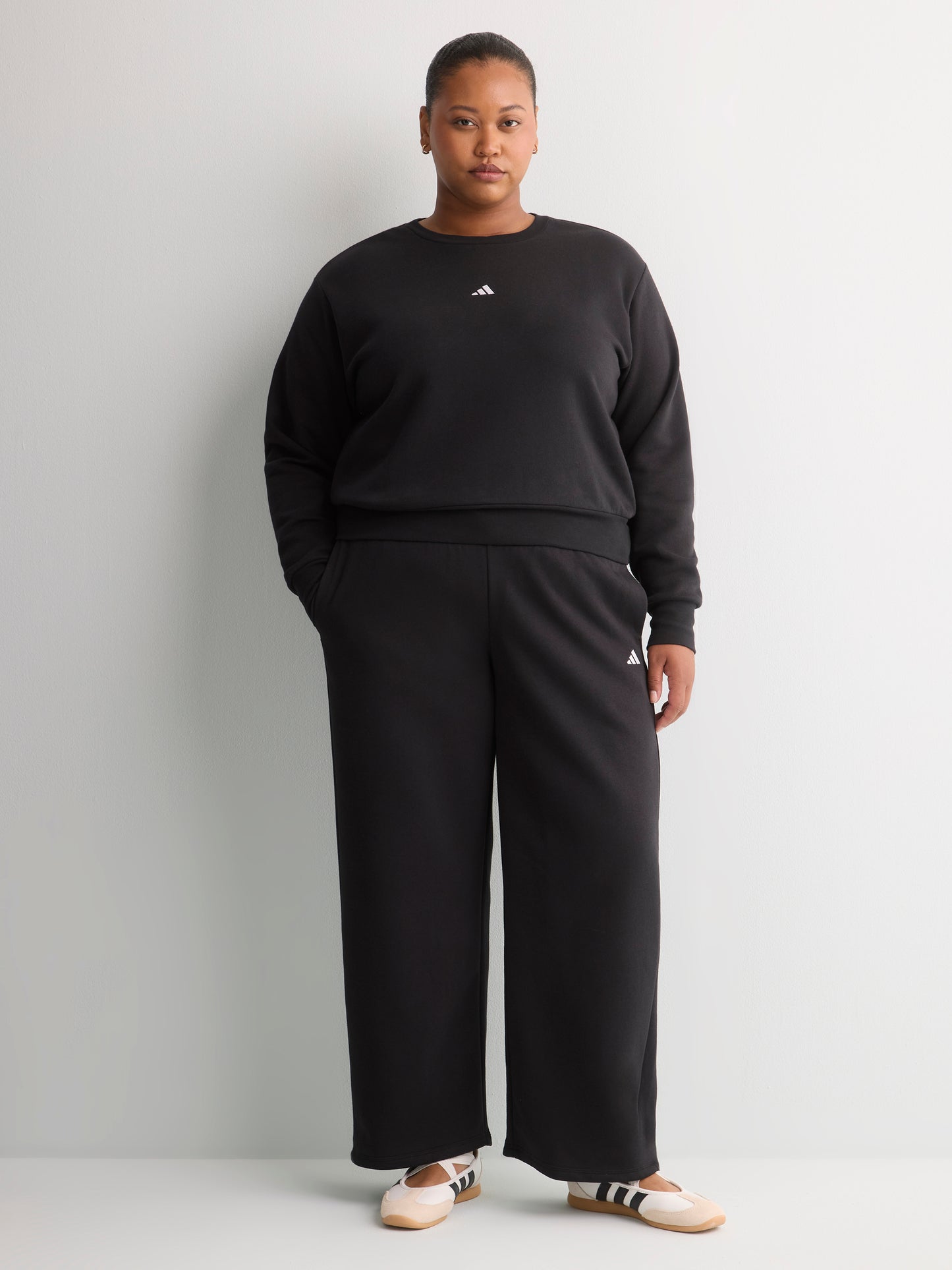 Black Feel Cozy Fleece Sweatshirt with Small Logo - adidas