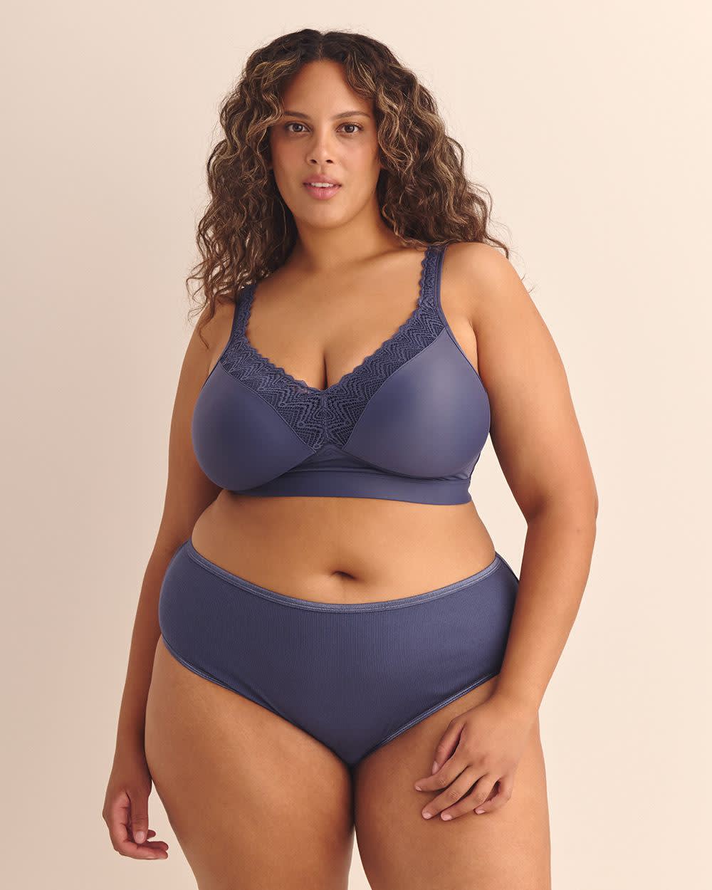 Wireless Padded Breathable T-Shirt Bra with Lace - ti Voglio