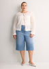 Semi-Fitted Crochet Cardigan with Long Bell Sleeves