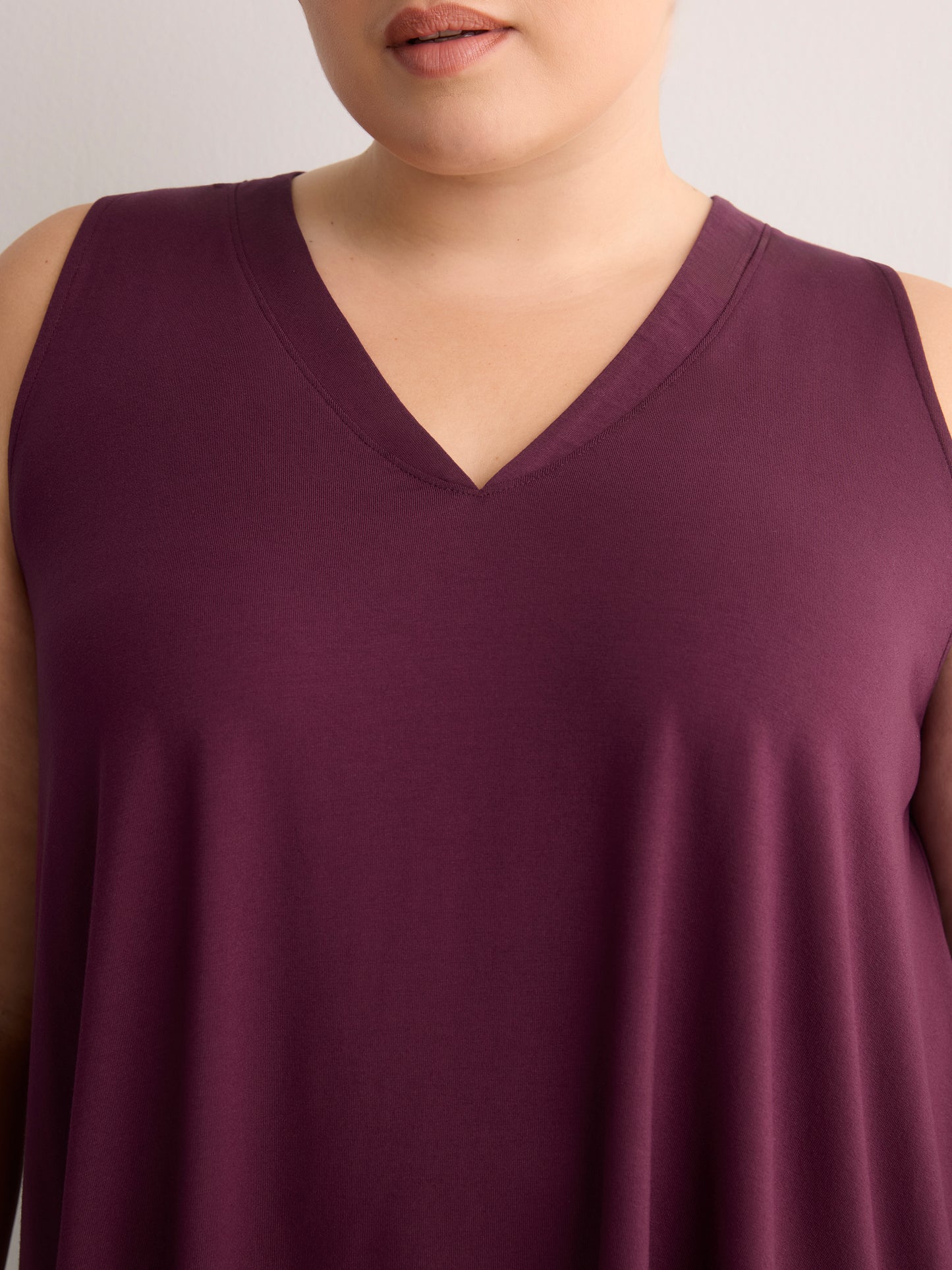 Sleeveless V-Neck Swing Top