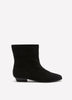 Extra Wide Width, Black Microsuede Square-Toe Low-Heel Bootie