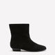 Extra Wide Width, Black Microsuede Square-Toe Low-Heel Bootie