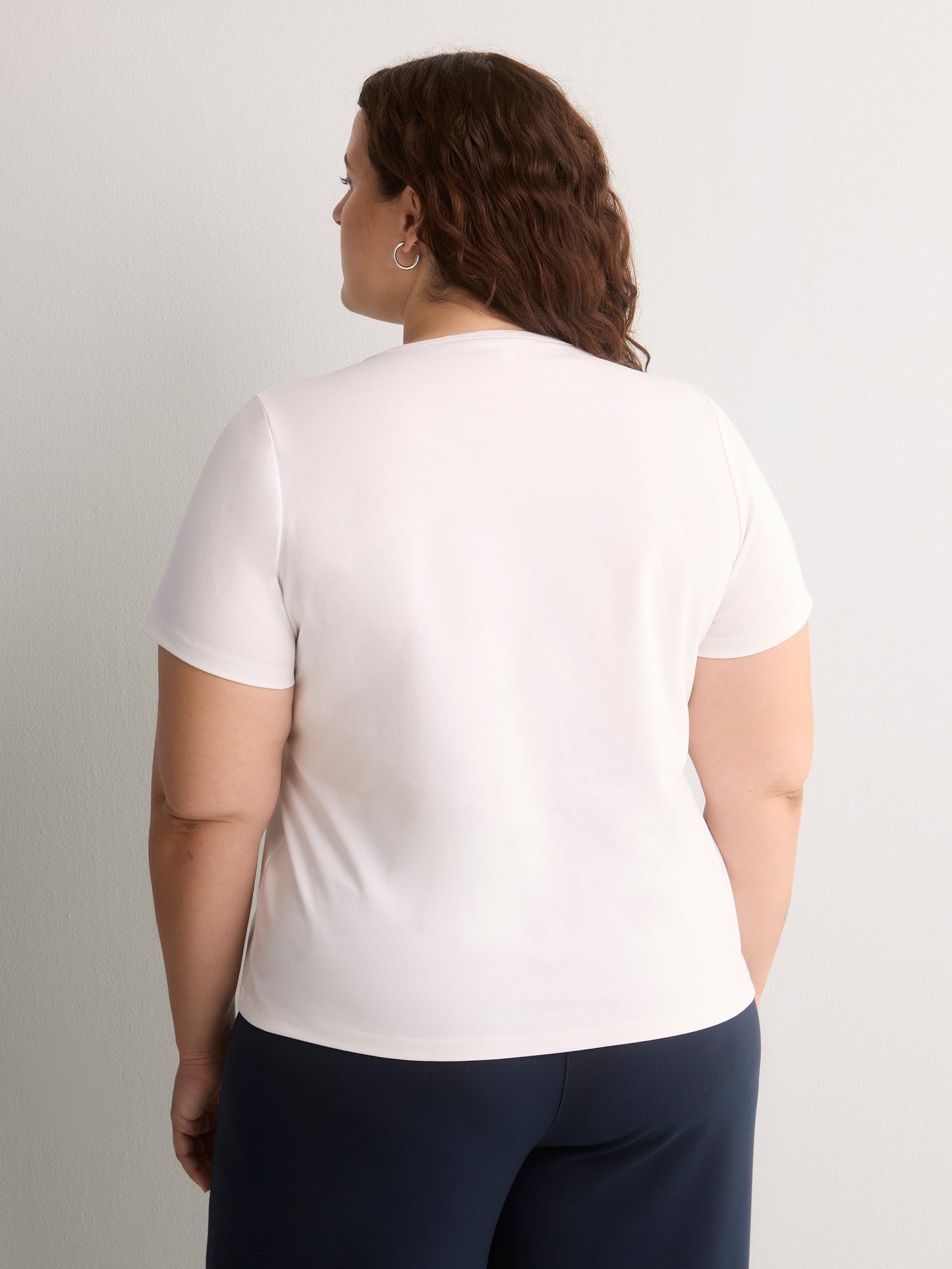 Smooth-Fit Crew-Neck Short-Sleeve Knit Top
