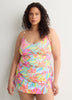 Floral Scoop-Neck Tankini Top with Inner Bra - Bleu Rod Beattie