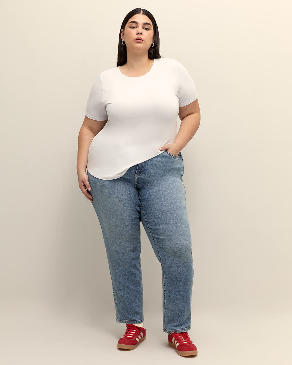 Petite, Curvy-Fit Straight-Leg Jean - d/C JEANS