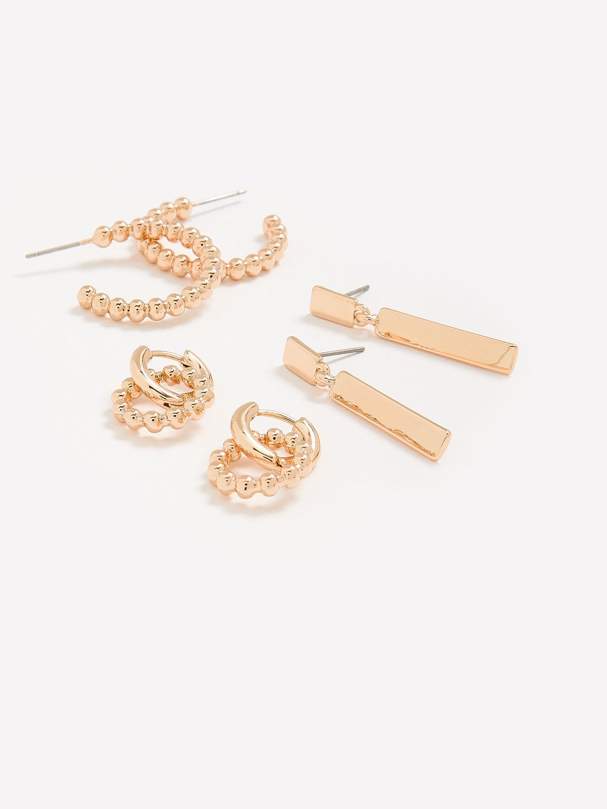 Assorted Golden Earrings, Set of 3