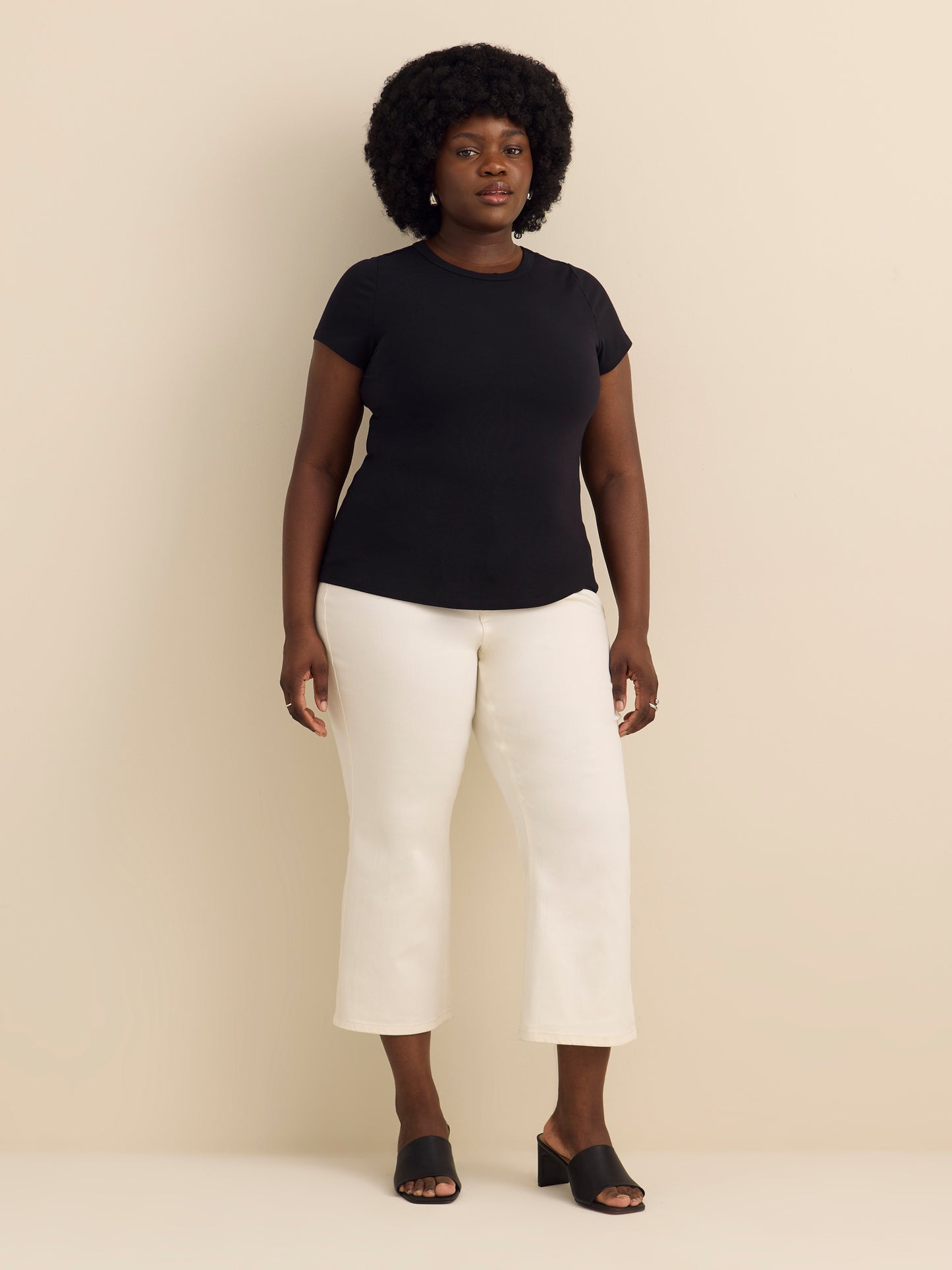 Cap Sleeve Crew Neck T-Shirt - Addition Elle