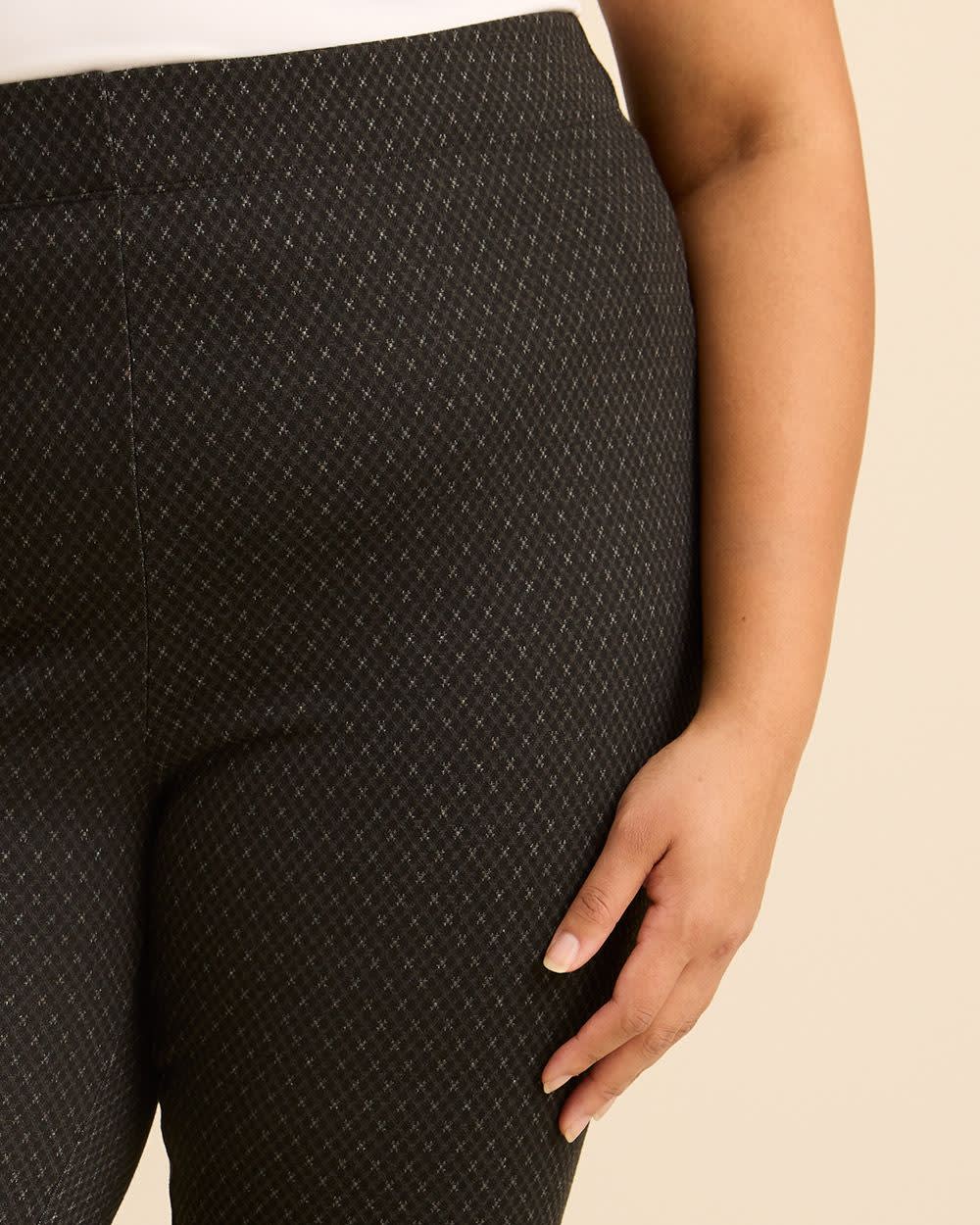 Black Textured Small Plaid Legging