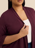 Responsible, Open Front 3/4 Sleeve Cardigan