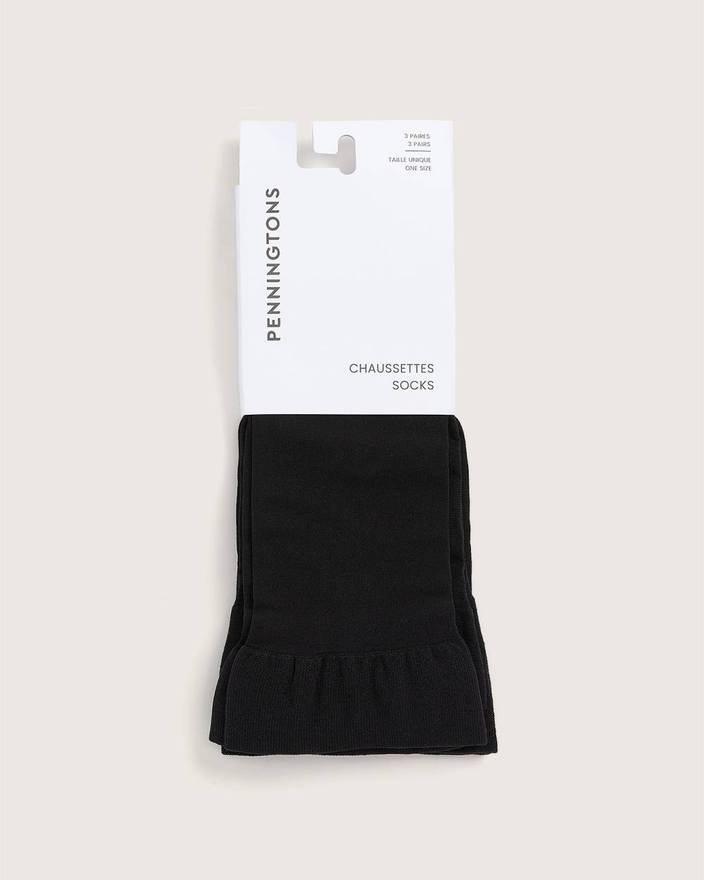 Chaussettes hautes, ens. de 3