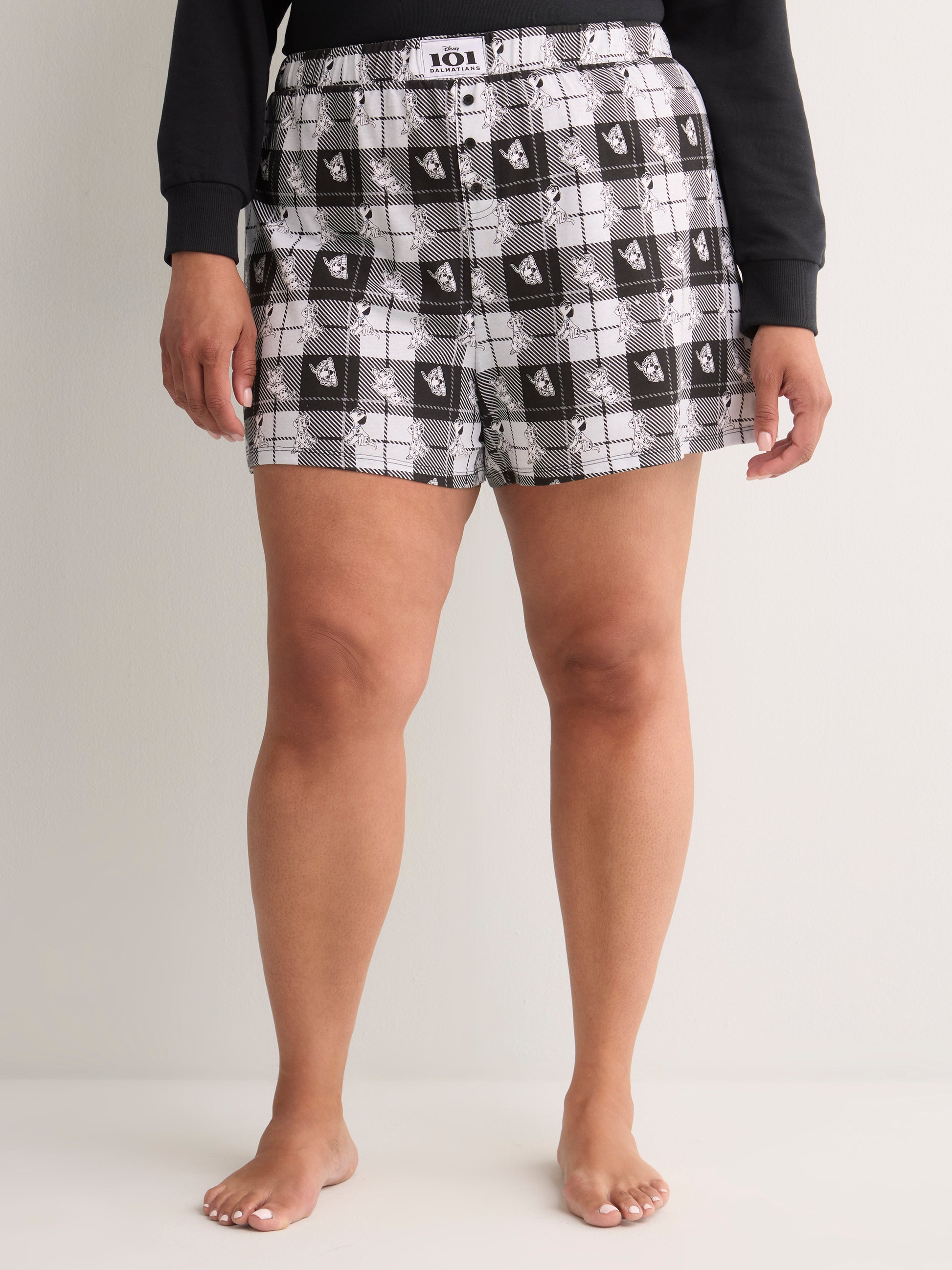 Plaid Pyjama Boxer with Dalmatian Print - Disney