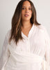 White Buttoned-Down Wrap Blouse