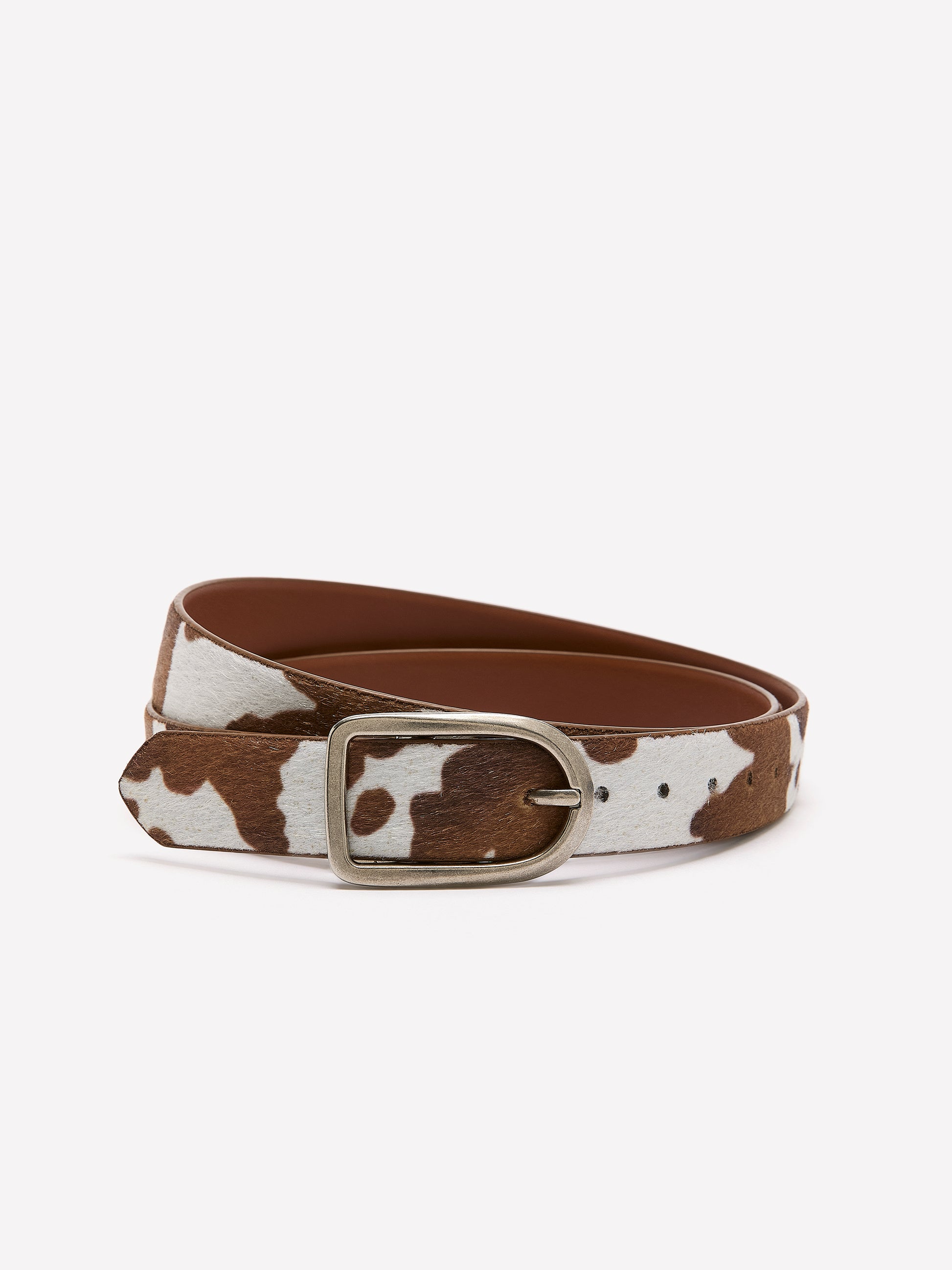 Reversible Faux Leather Denim Belt with D-Shaped Buckle