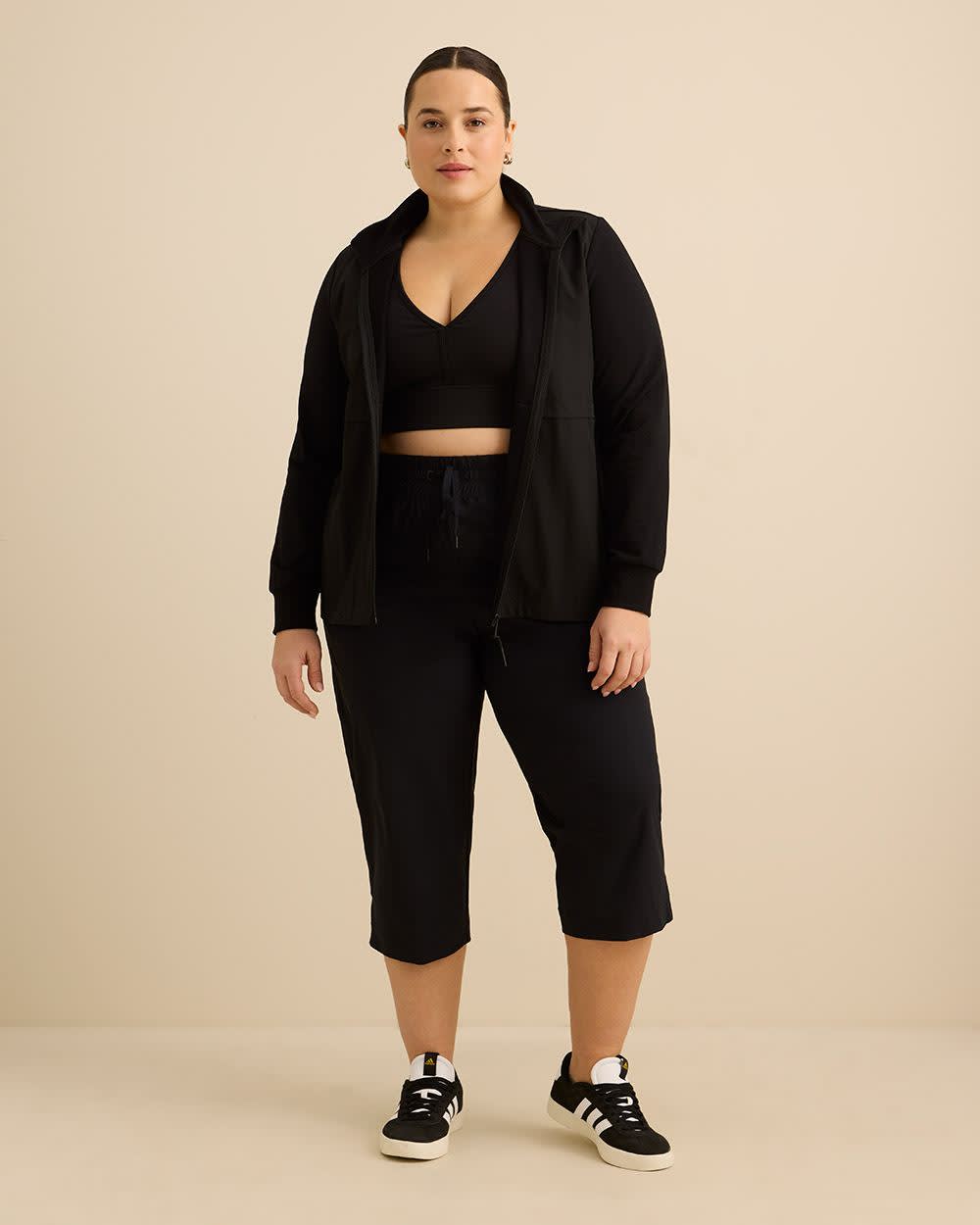 Veste zippée bimatière à col montant et manches longues - Active Zone