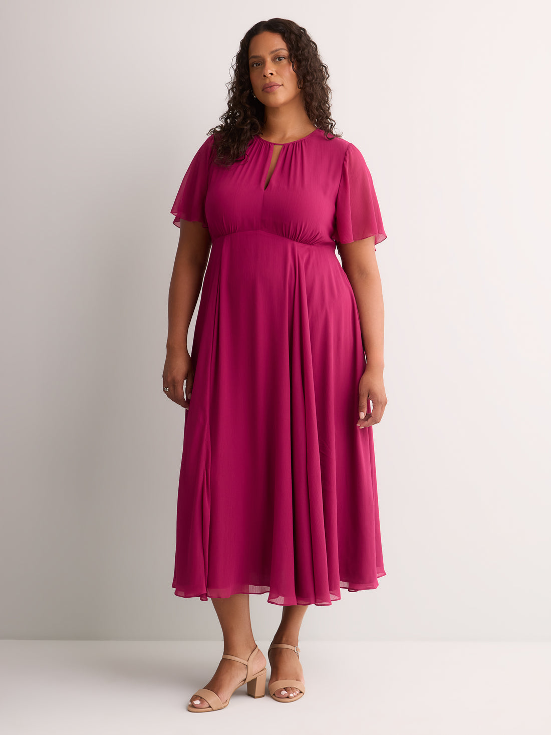 Fit-and-Flared Maxi Cocktail Dress - Addition Elle