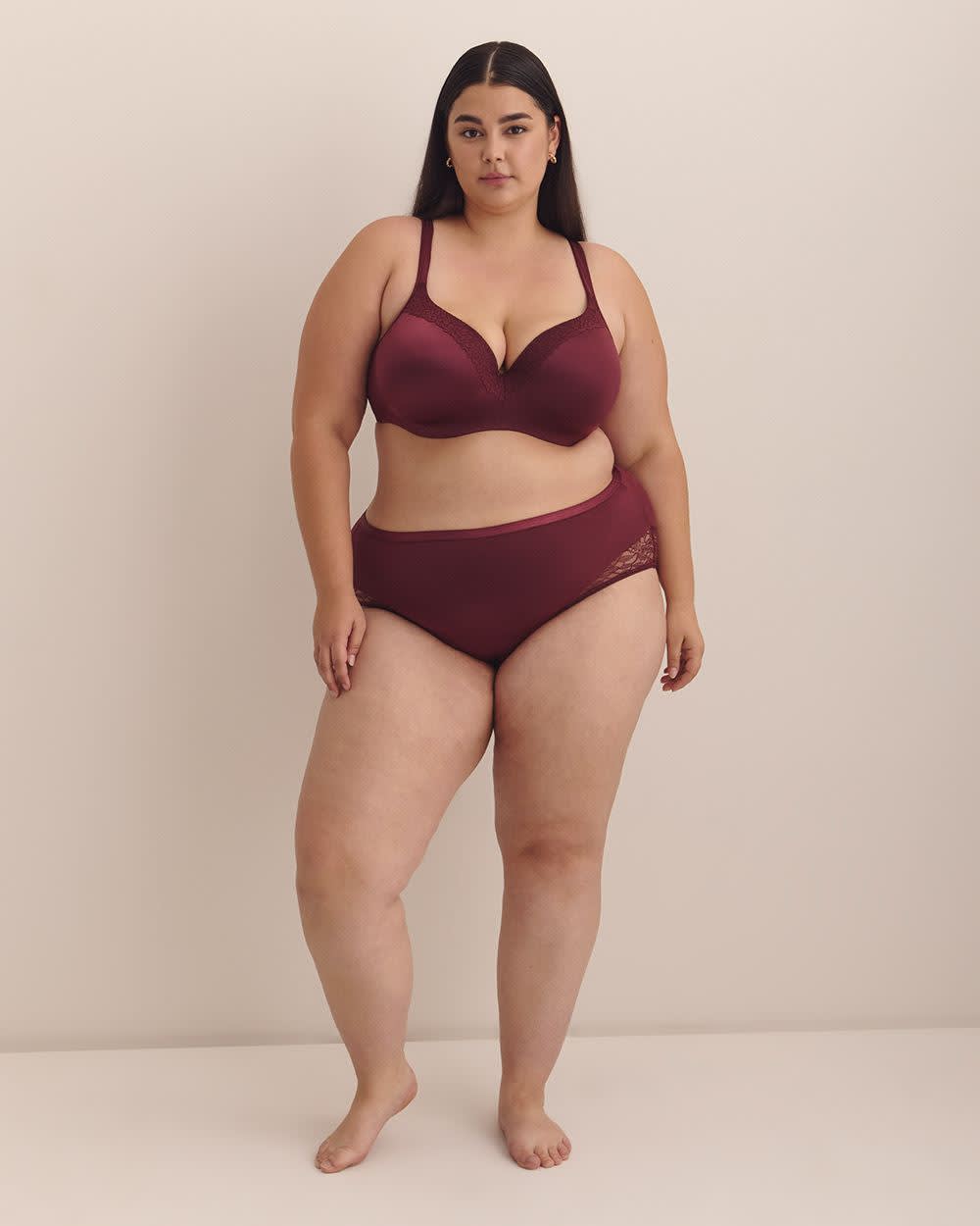 Culotte en satin avec maille, contrôle léger - Déesse Collection