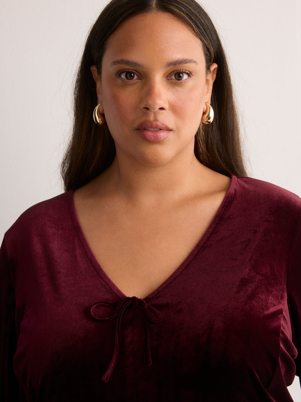 Fit-and-Flare Tie-Front Velvet Cardigan