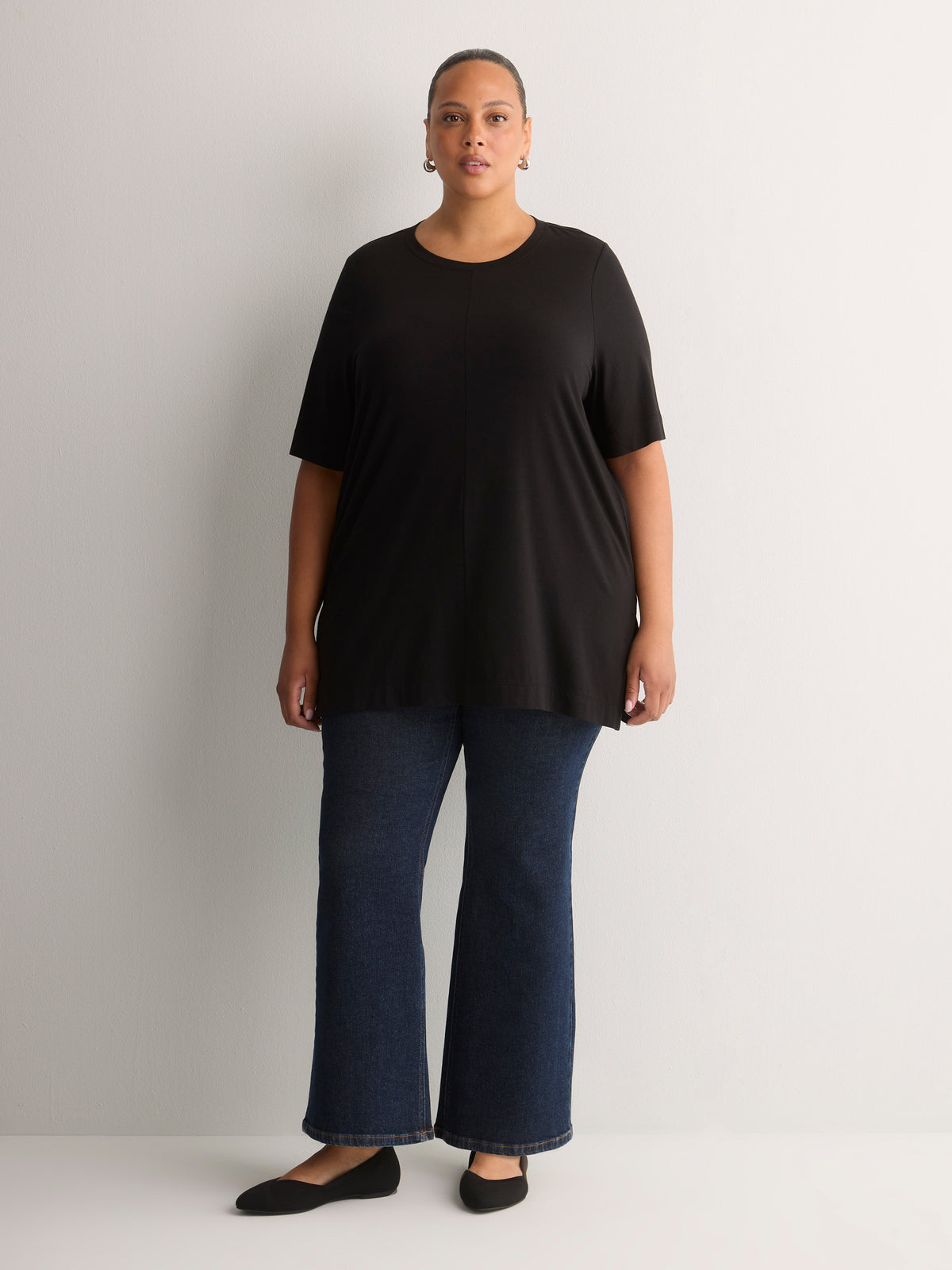 Responsible, Straight Cotton Knit Crew Neck Tunic