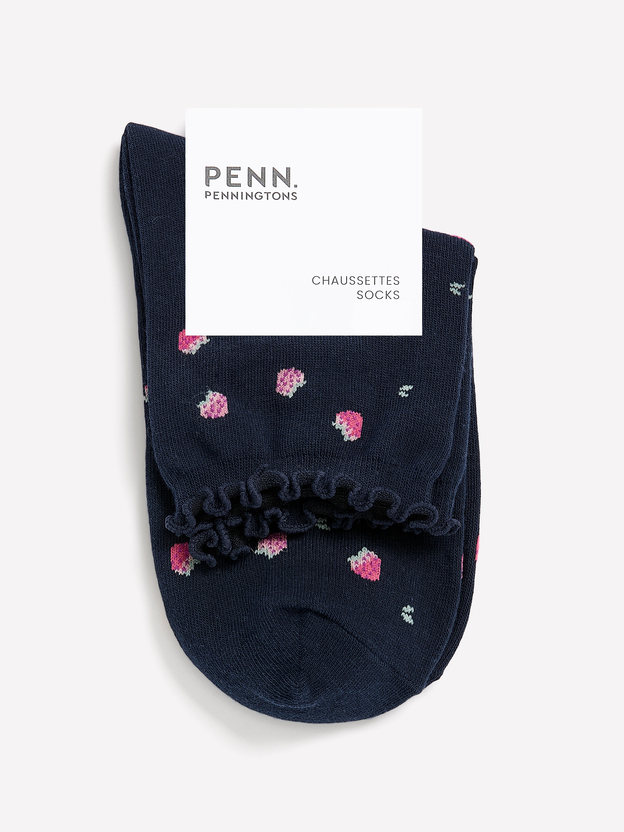 Printed Ankle Socks with Lettuce Edge