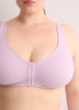 Lavender Wireless Front-Closure Ribbed Knit Bra - ti Voglio