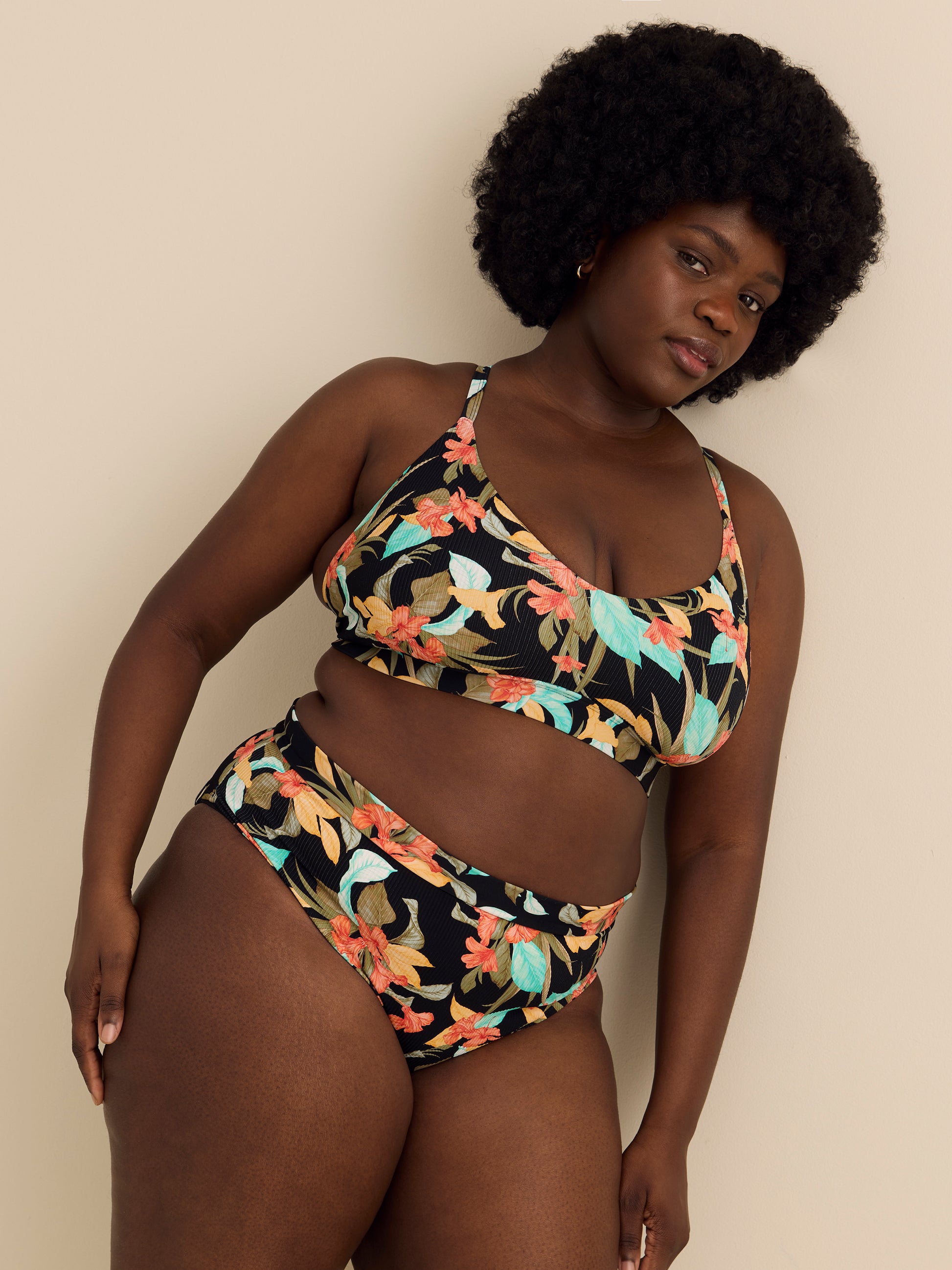 Tropical Black High-Waisted Marlee Swim Brief - Body Glove