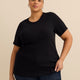 Curvy-Fit Crewneck Tee with Placement Print
