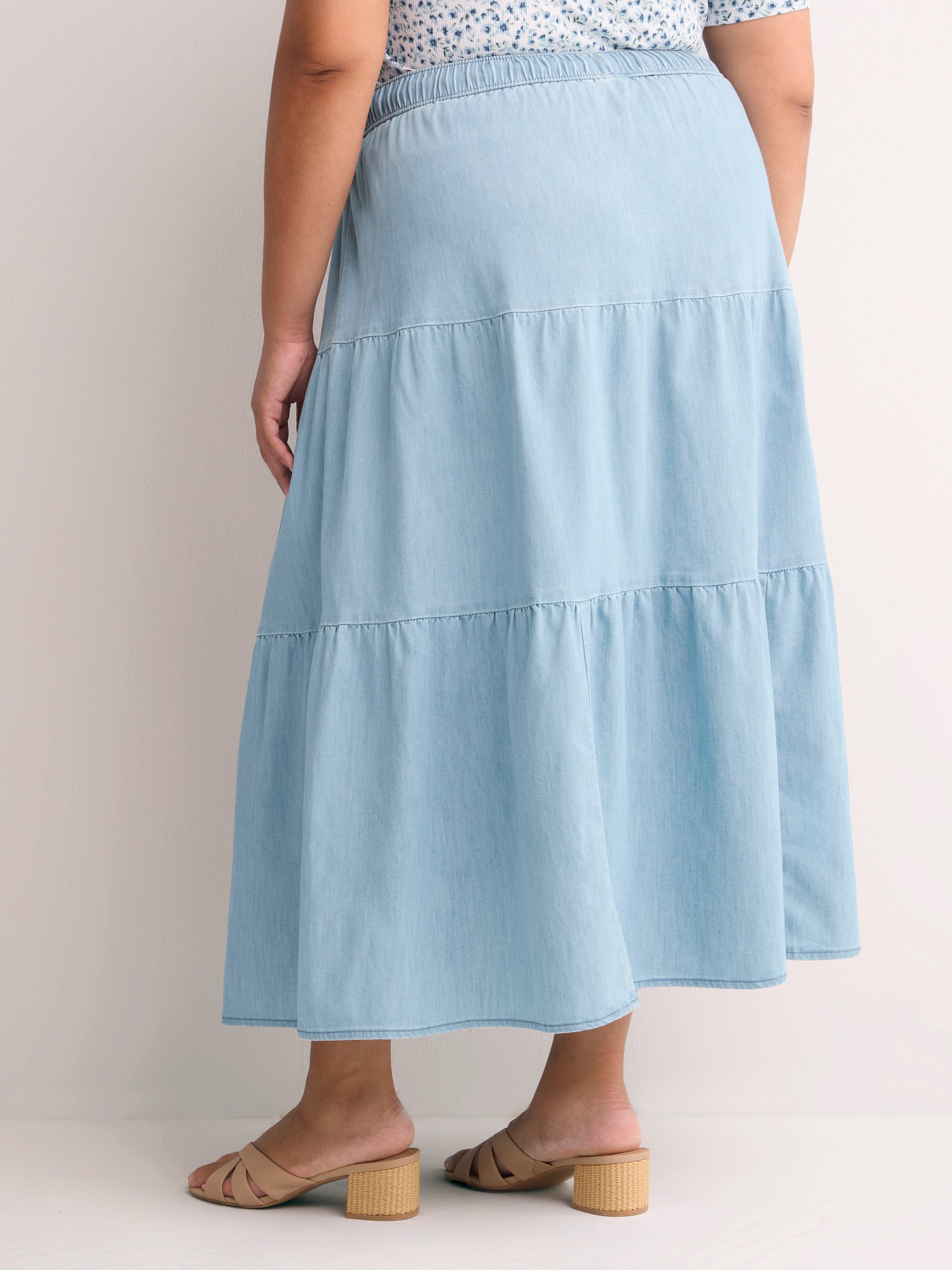 Denim Pull-On Boho Maxi Skirt - d/C JEANS